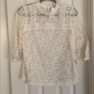 Loft ivory lace blouse
